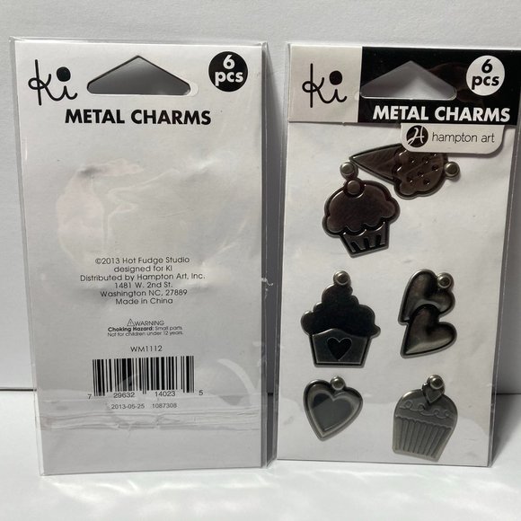 Metal Charms Paper Crafts Card Making Scrapbook Heart Cupcake Ice Cream Cone - Picture 7 of 12